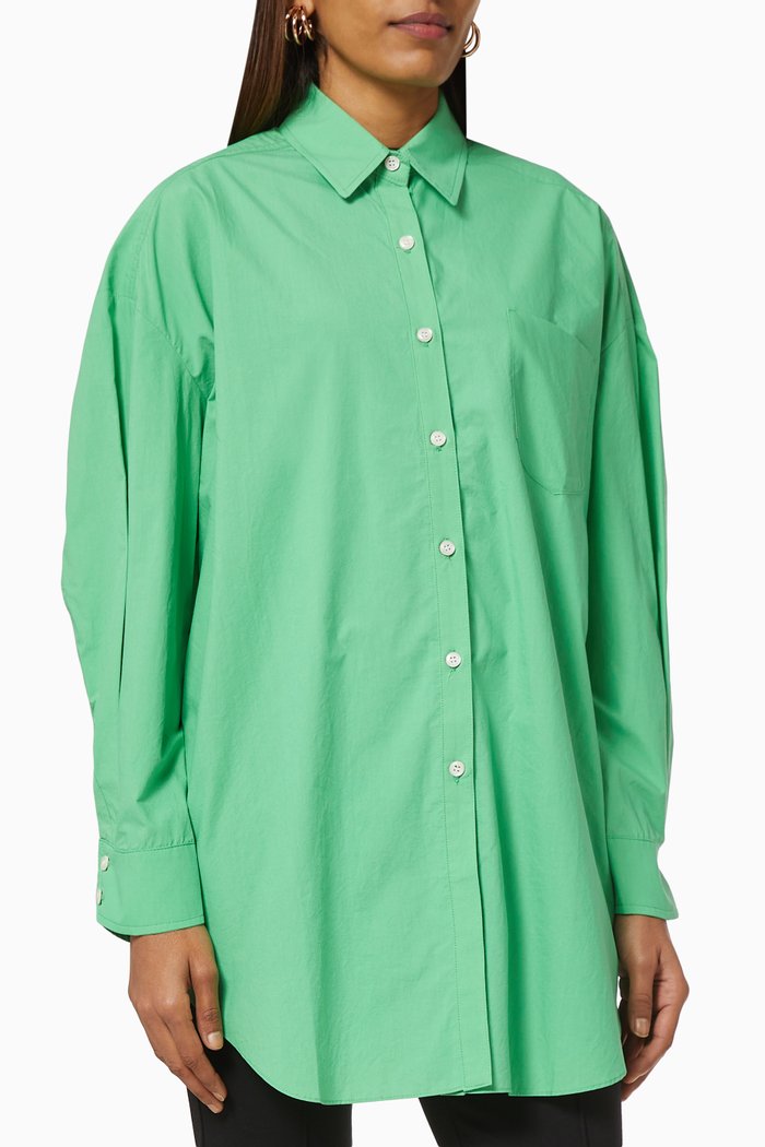 

Melody Shirt in Cotton Poplin, Green