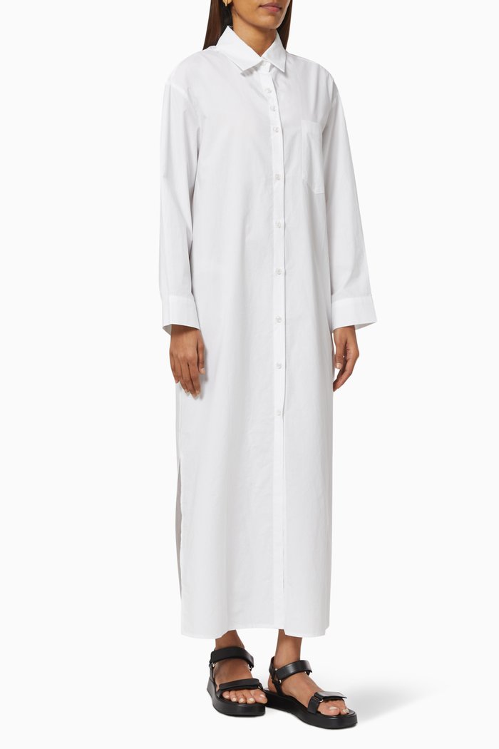 

Cala Shirt Dress in Organic Cotton, White