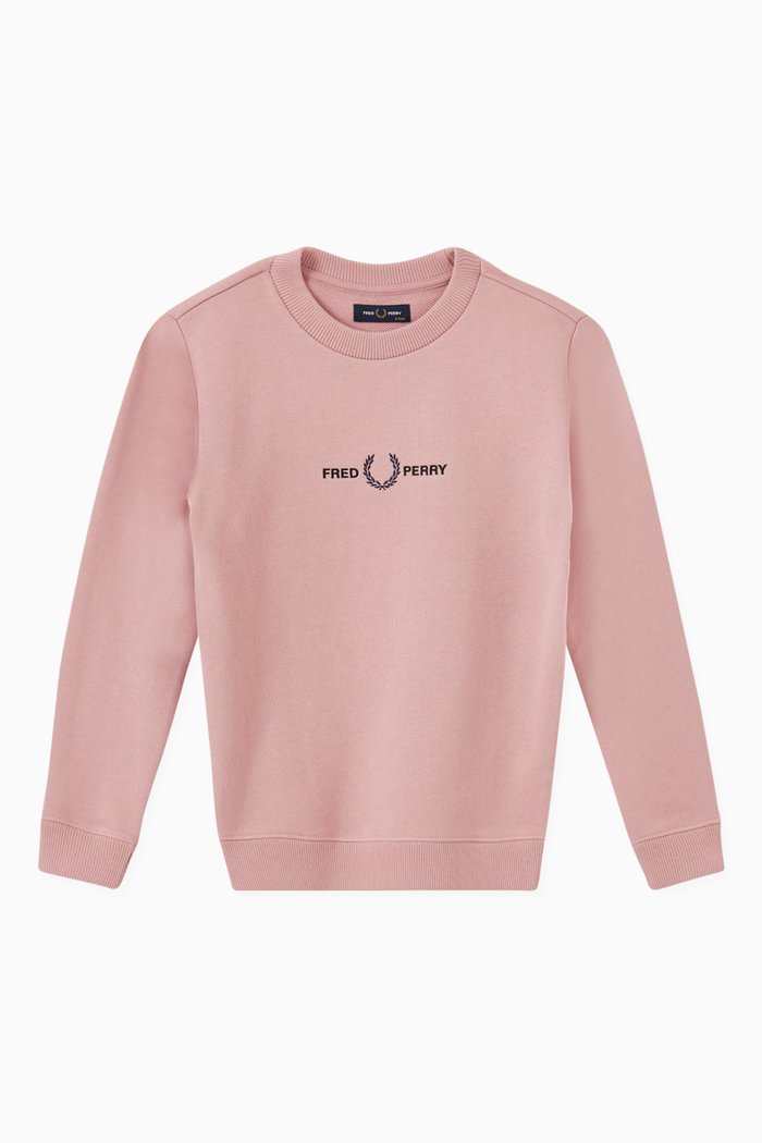 

Embroidered Sweatshirt in Cotton, Pink