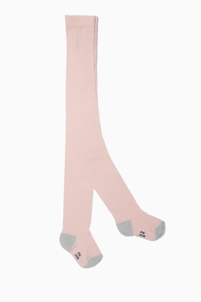 

Contrast Tights in Cotton Jersey, Pink