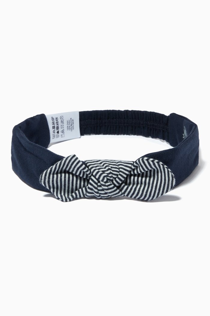 

Pinstripe Hairband in Cotton, Blue