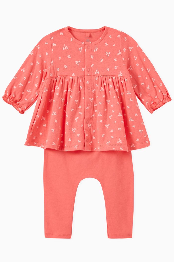 

Cherry Dress and Leggings in Tube Knit, Pink