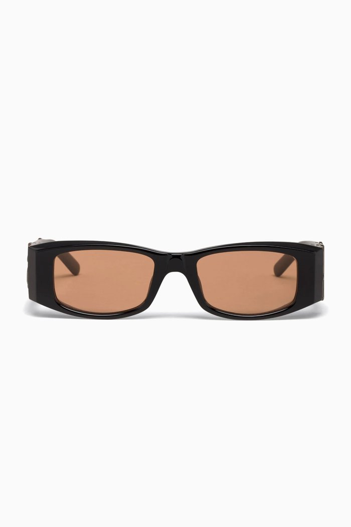 

Logo Rectangle Sunglasses in Acetate, Black