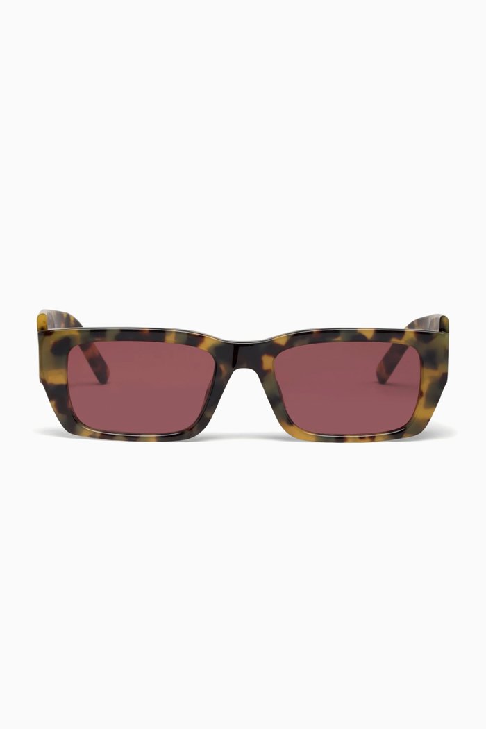 

Logo Rectangle Sunglasses in Acetate, Brown
