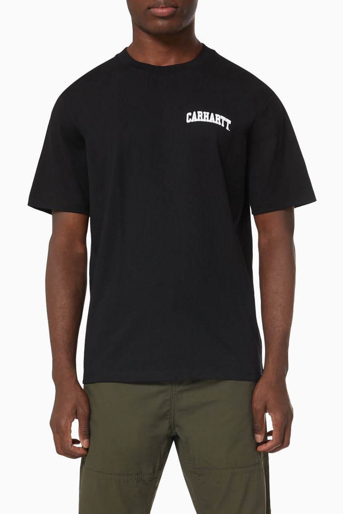 

University Script T-shirt in Cotton Jersey, Black