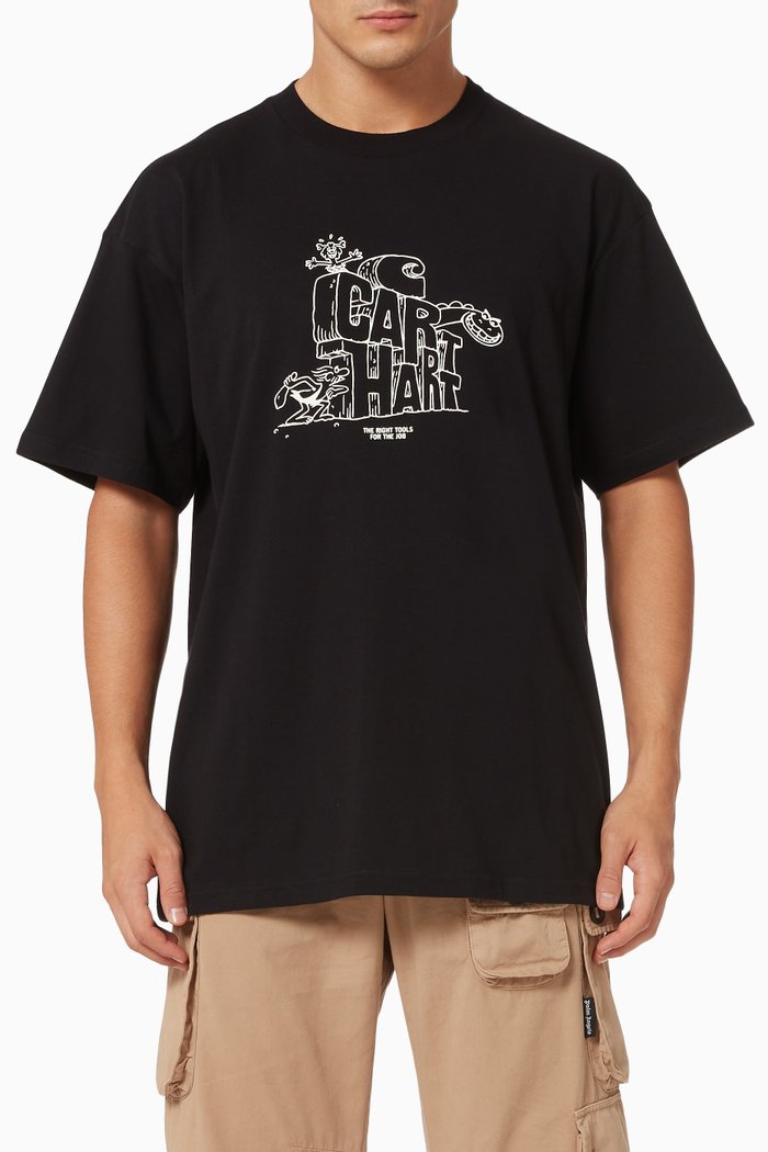 

Stoneage T-shirt in Cotton, Black