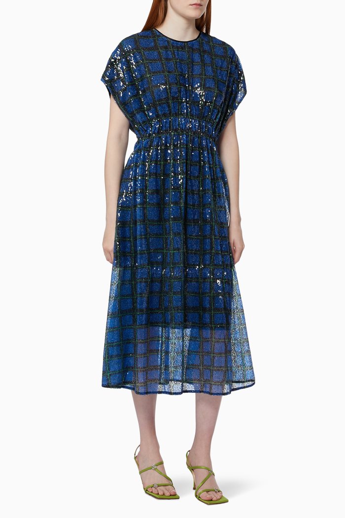 

Jordan Dress in Sequinned Tulle, Blue