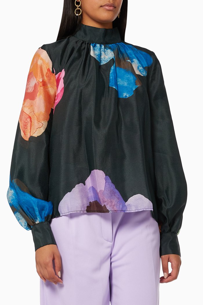 

Eddy Blouse in Textured Polyester, Multicolour