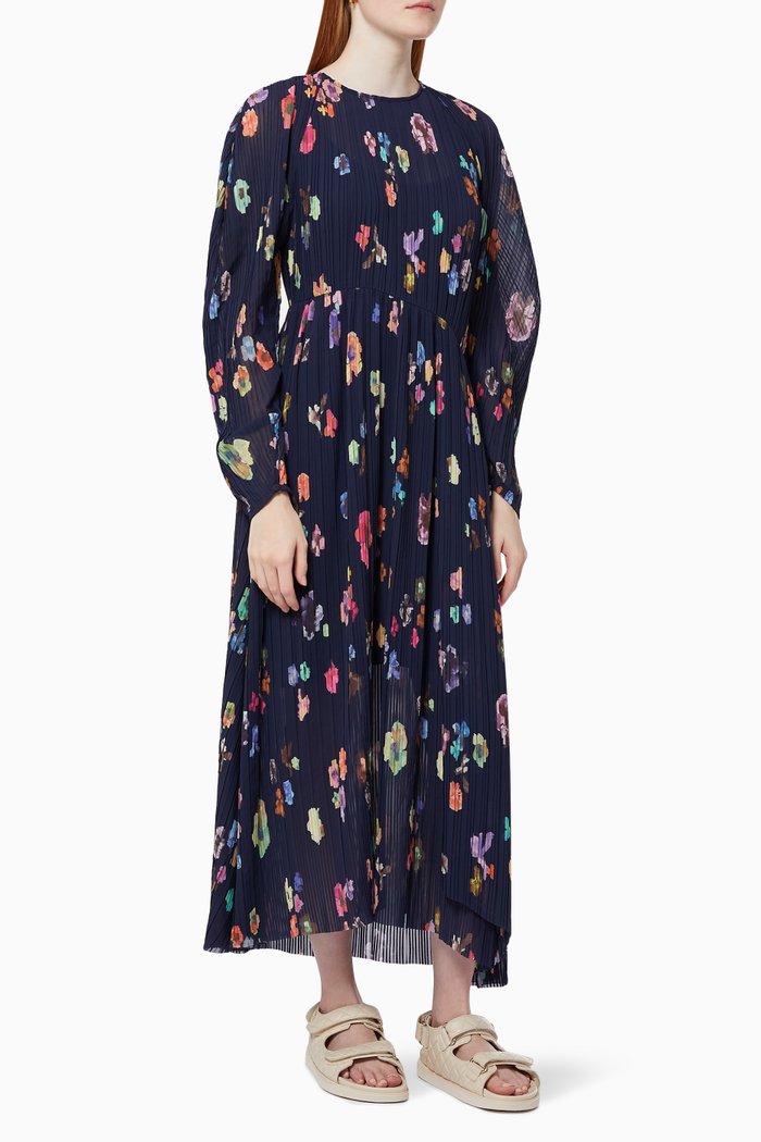 

Luella Maxi Dress in Pleated Georgette, Multicolour