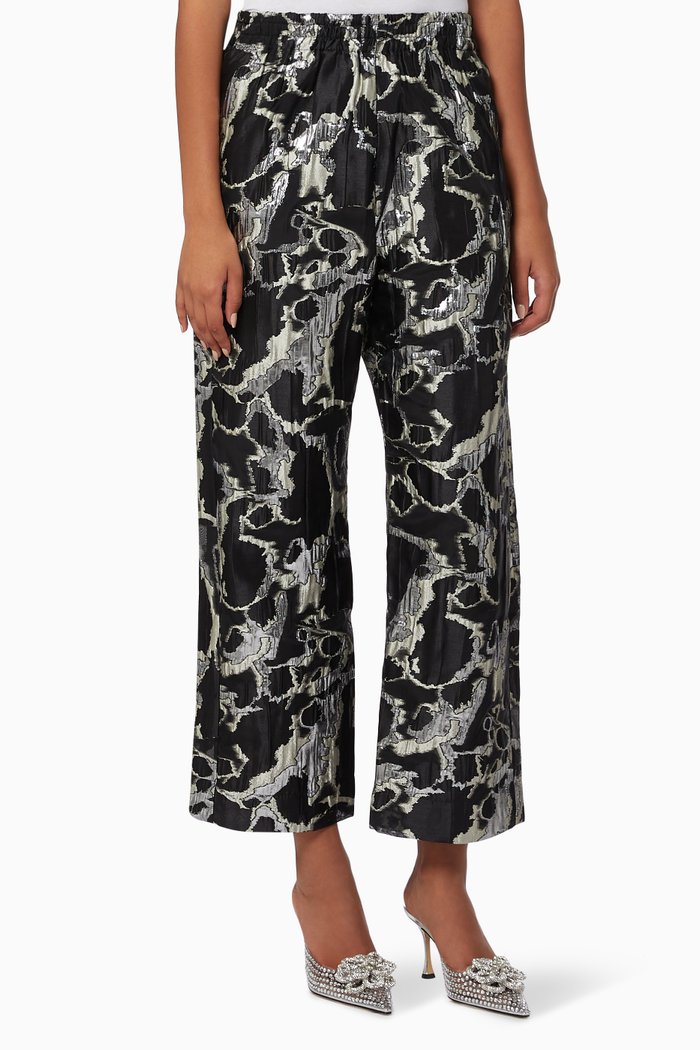 

Isra Pants in Organza Jacquard, Grey