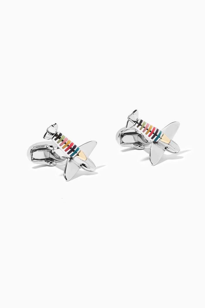 

Artist Stripe Airplanes Cufflinks in Metal, Silver