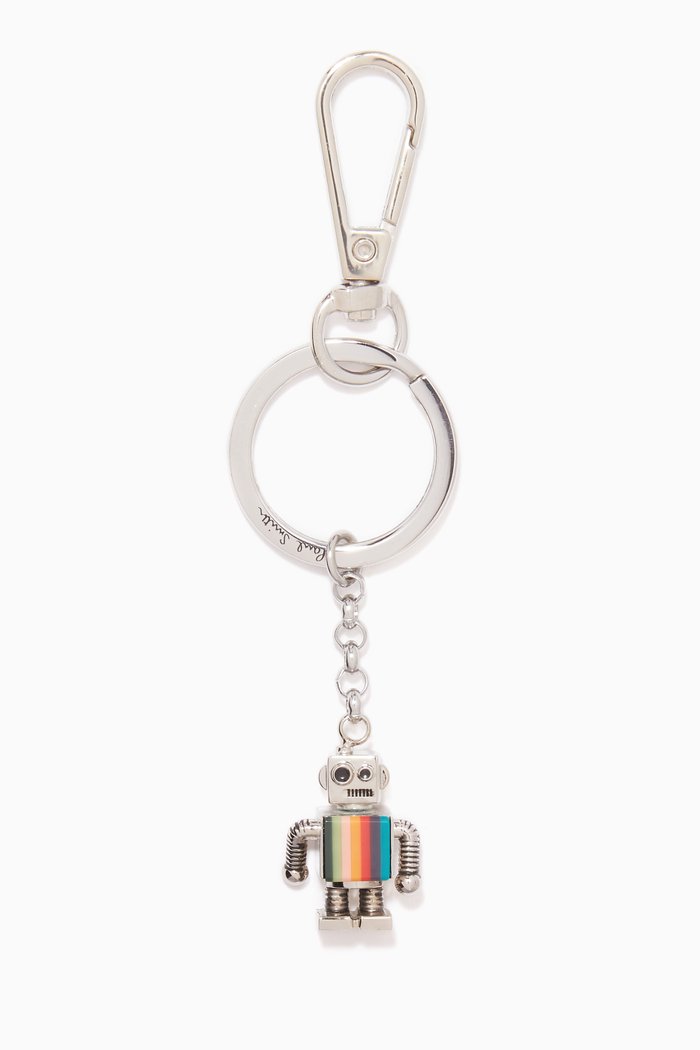 

Artist Stripe Robot Keyring in Metal, Silver
