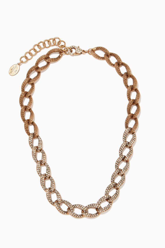 

Naro Chain Necklace with Rhinestones, Gold