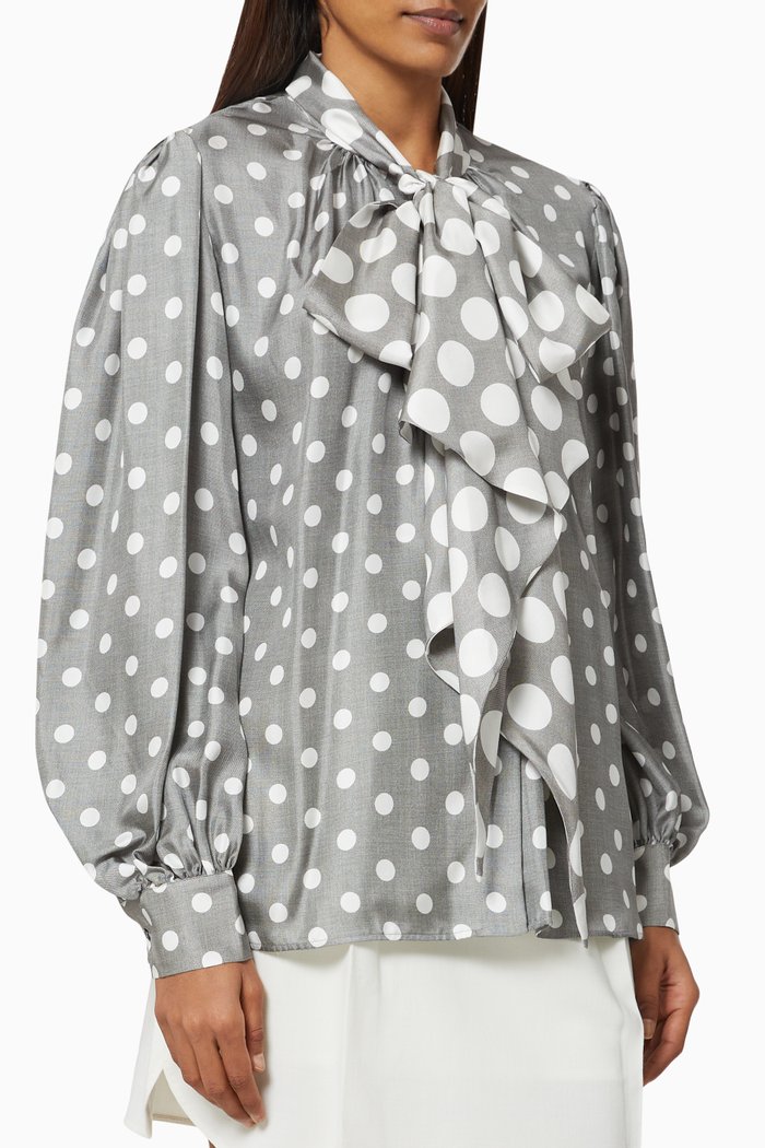 

Eschilo Blouse in Silk Twill, Grey