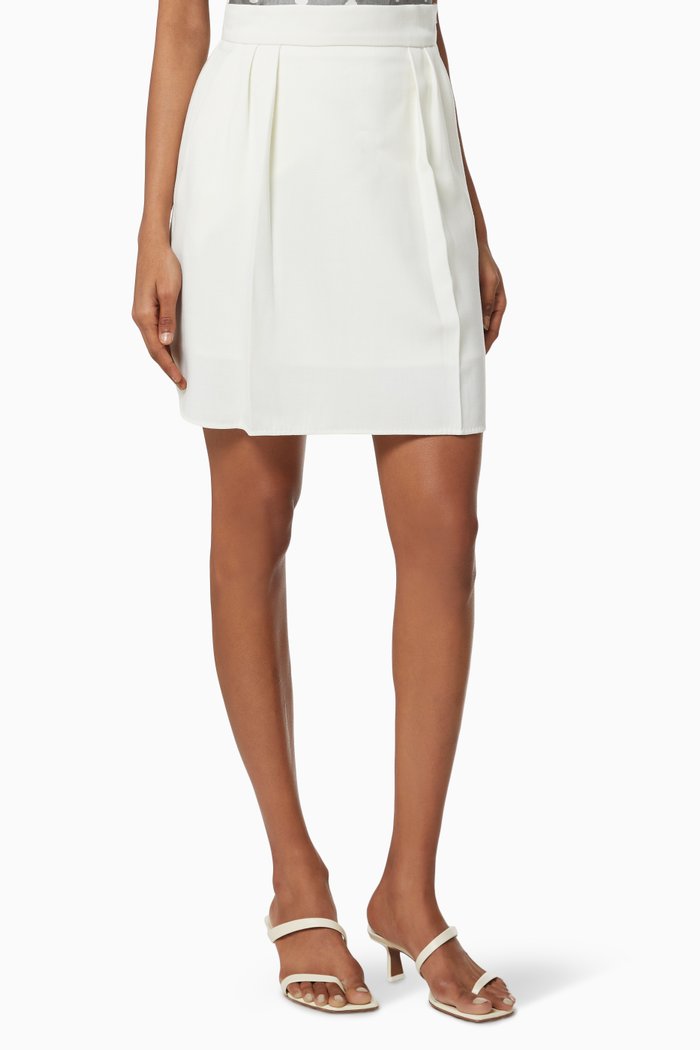 

Africa Skirt in Wool Crêpe, White