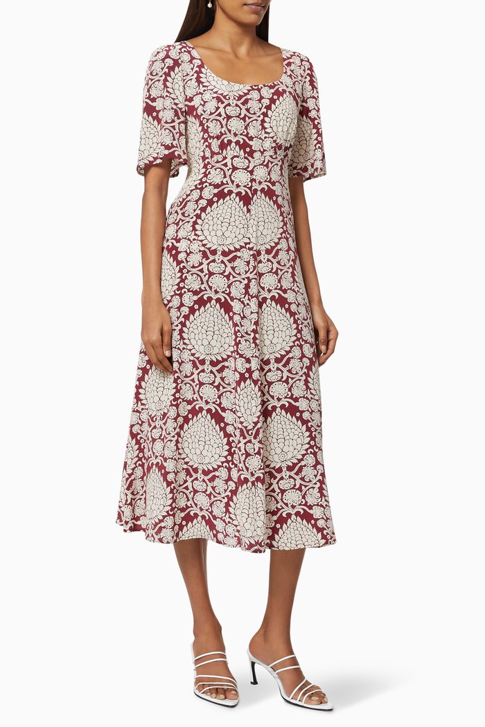

Scacco Dress in Silk Crepe de Chine, Multicolour
