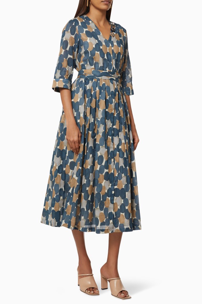 

Pesche Dress in Cotton Voile, Multicolour
