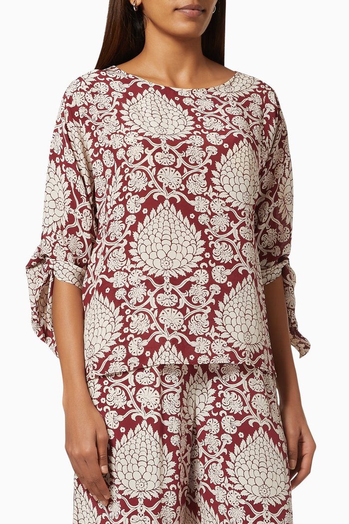 

Adone Blouse in Silk Crepe de Chine, Multicolour