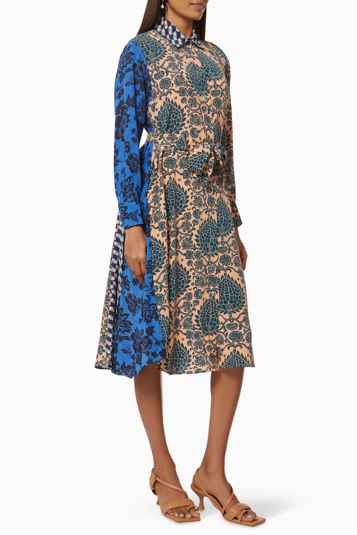 

Celtico Shirt Dress in Silk Crepe de Chine, Multicolour