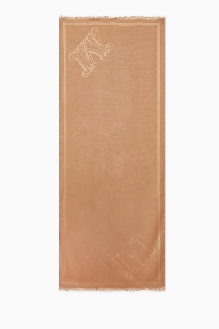 

Alea Stole in Silk & Wool Jacquard, Brown
