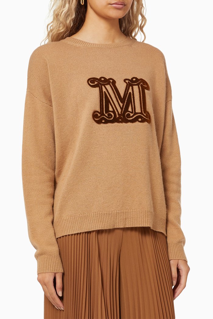 Giostra Jumper in Wool & Cashmere Knit, Brown