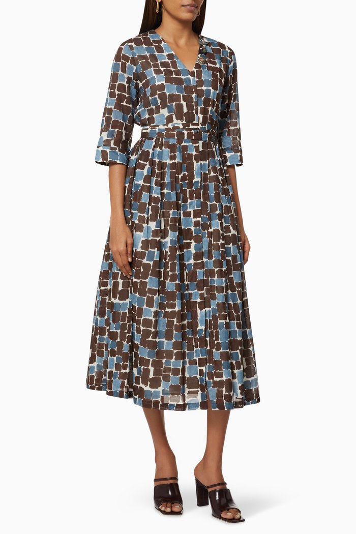 

Pesche Dress in Cotton Voile, Multicolour