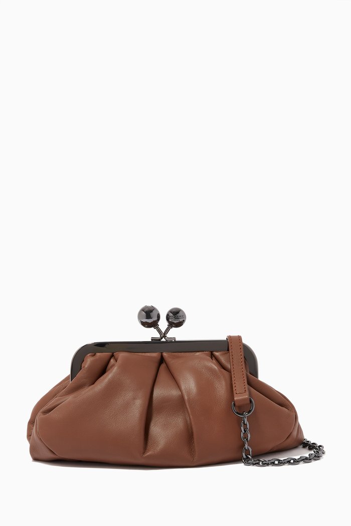 

Prati Small Pasticcino Bag in Plongé Nappa, Brown