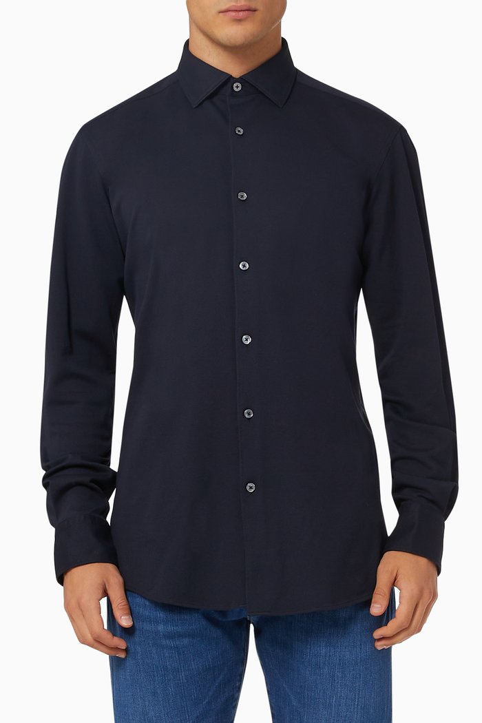 

Shirt in Cotton Piqué, Blue