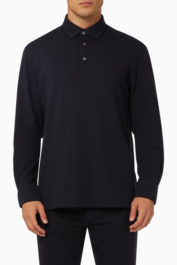 

Polo in Cotton Piqué, Blue
