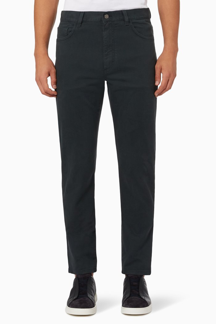 

5-pocket Jeans in Cotton & Lyocell, Green