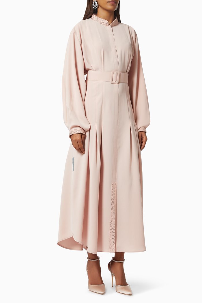 

Flowy Dress with Belt, Pink