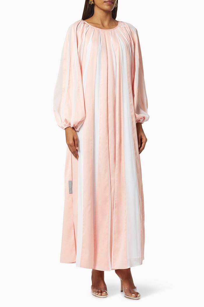 

Stripe Dress in Chiffon, Pink