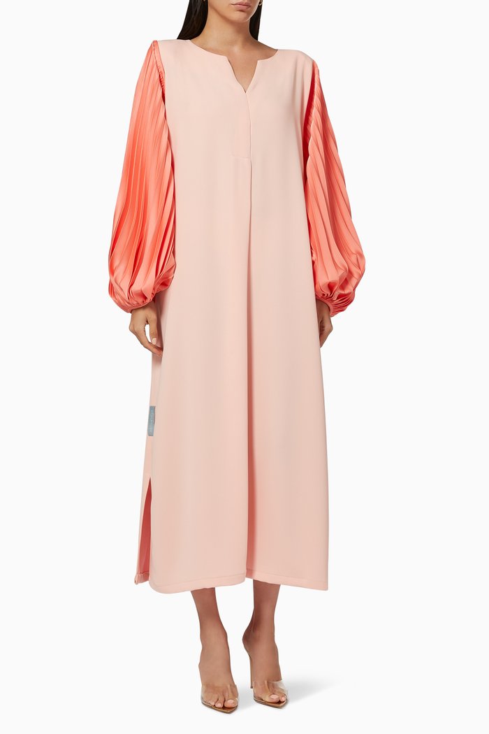 

Plisse Sleeve Dress, Pink
