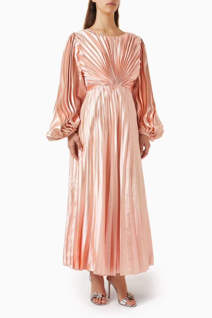 

Metallic Plisse Dress, Pink