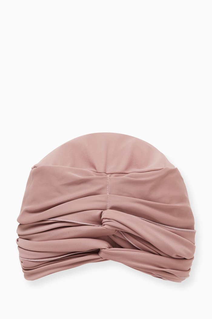 

Self-tie Swim Turban in Stretch Nylon, Pink