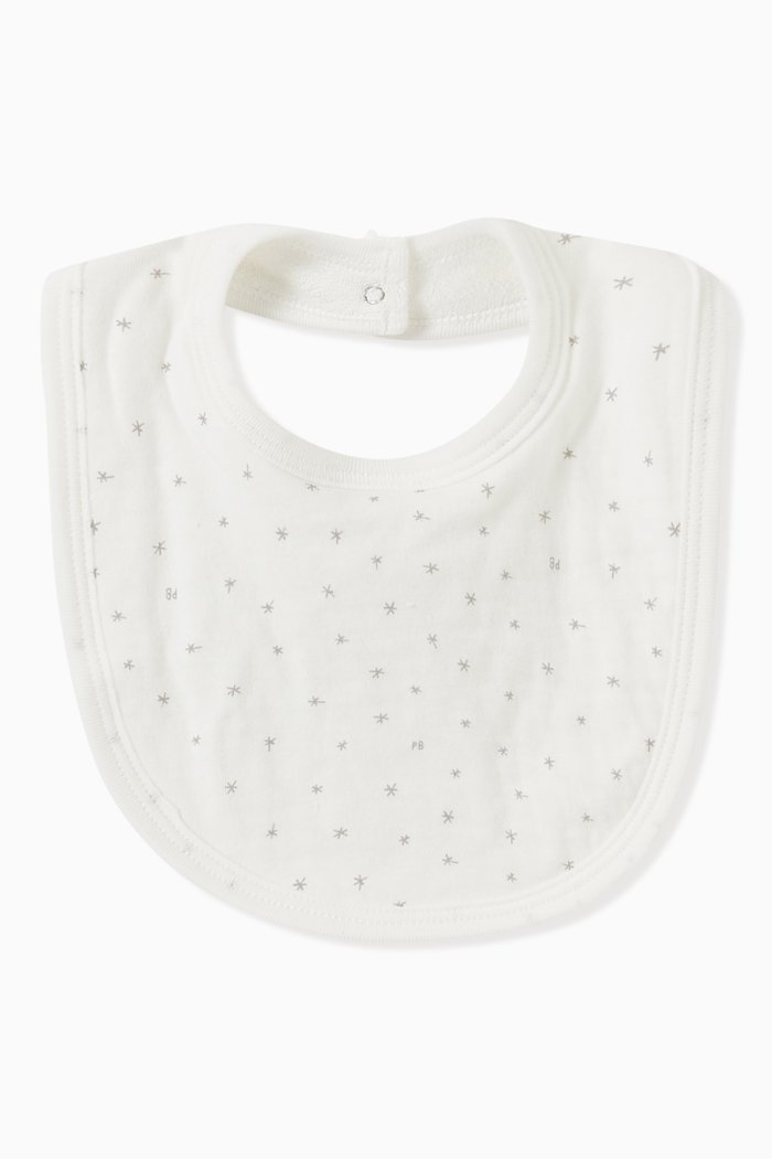 

Starry Bib in Organic Cotton, White