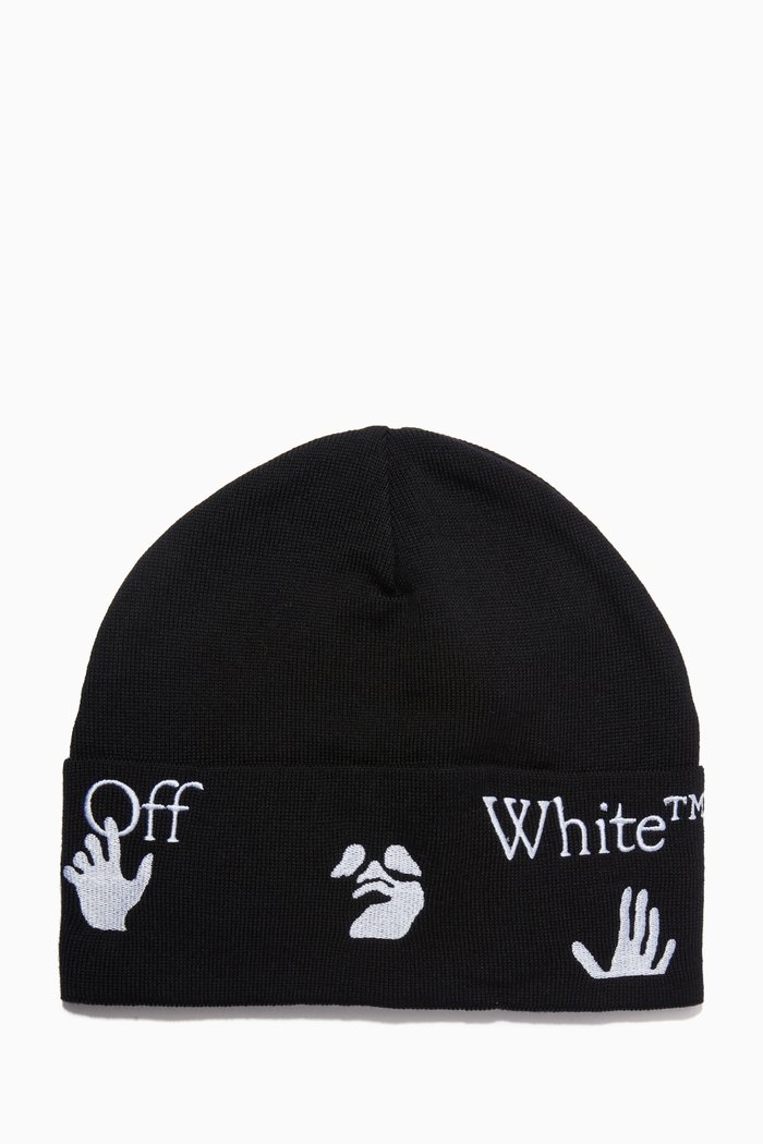 

Logo Beanie in Ribbed Wool Knit, Black