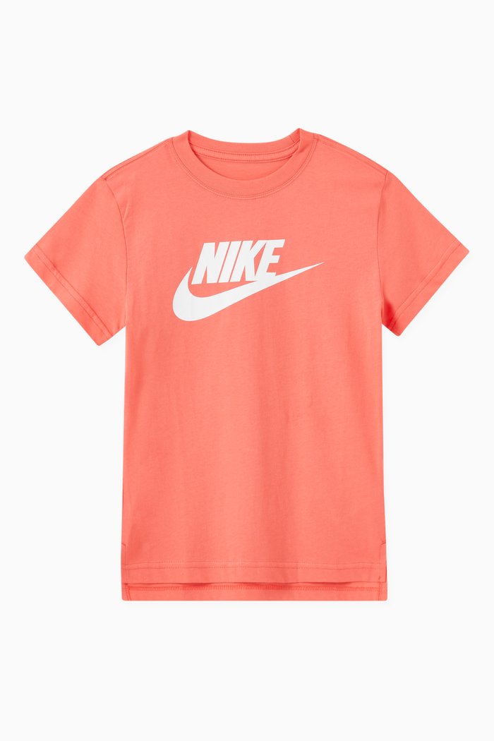 

Logo Swoosh Print T-shirt in Cotton, Pink
