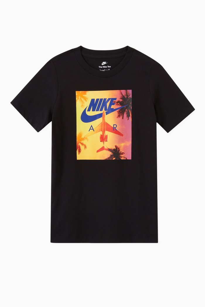 

Sunrise Photo Graphic T-shirt in Cotton, Black