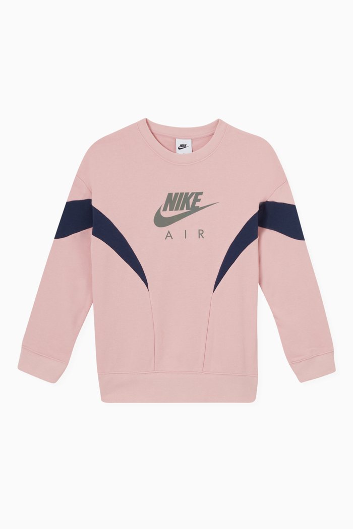 

Air Logo Sweatshirt in French Terry, Pink