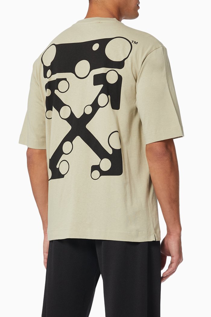 Bubble Arrows Slim T-shirt in Cotton Jersey, Neutral