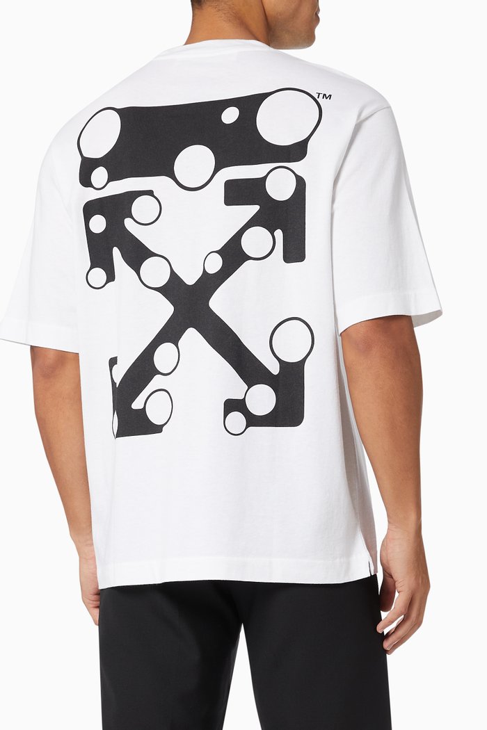 

Bubble Arrows Slim T-shirt in Cotton Jersey, White