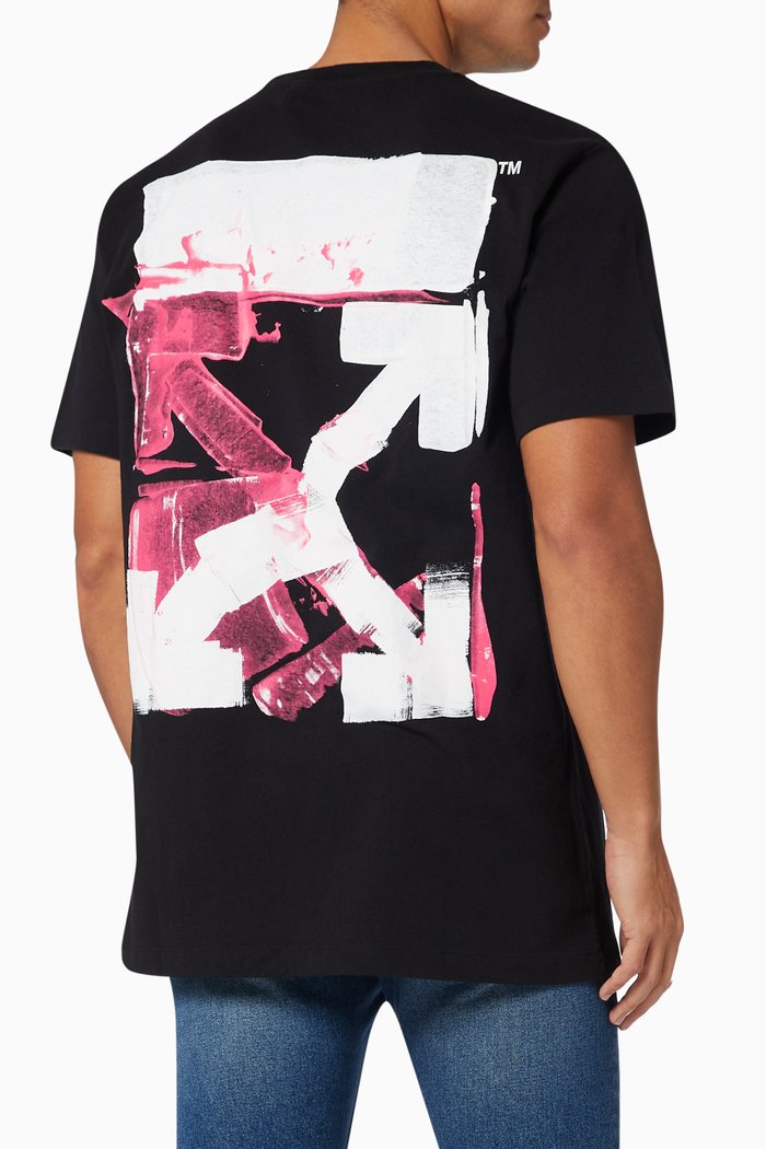 

Acrylic Arrows Slim T-shirt in Cotton Jersey, Black