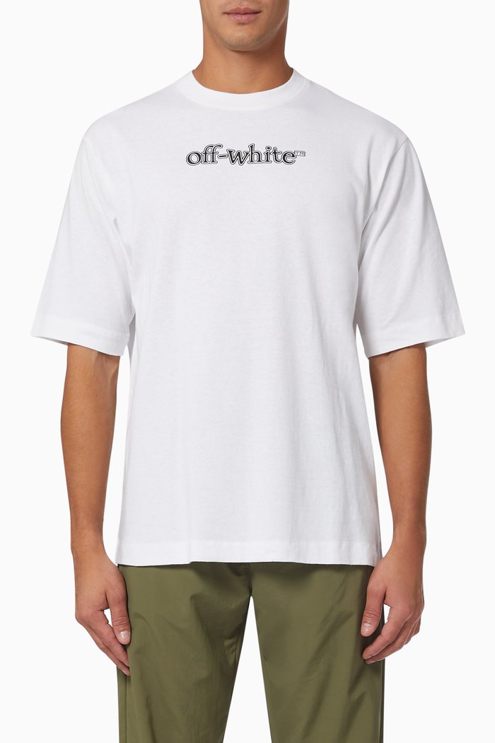 

Slanted Logo T-shirt in Cotton Jersey, White