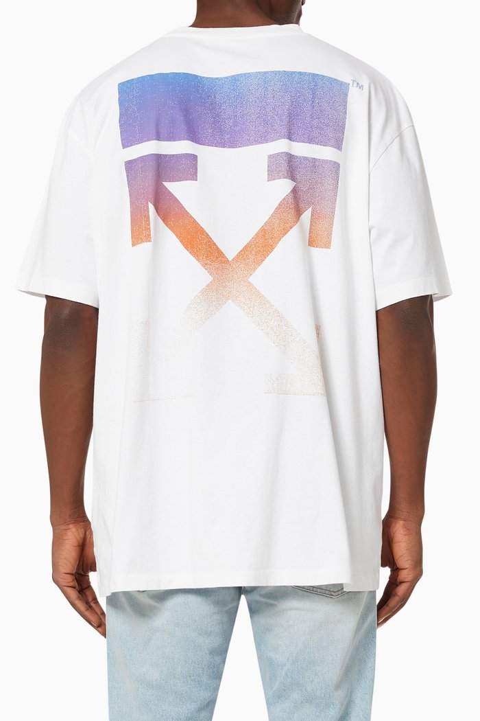 

Degradé Arrows Oversized T-shirt in Cotton Jersey, White