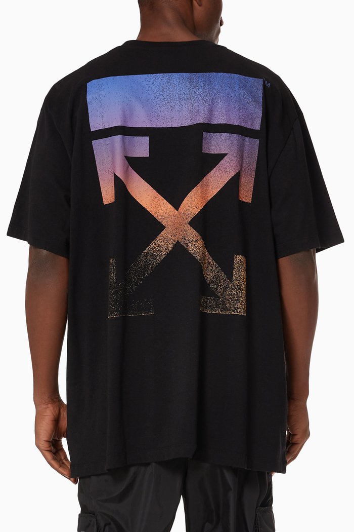 

Degradé Arrows Oversized T-shirt in Cotton Jersey, Black