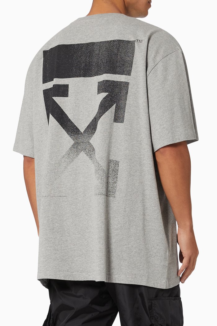 

Degradé Arrows Oversized T-shirt in Cotton Jersey, Grey