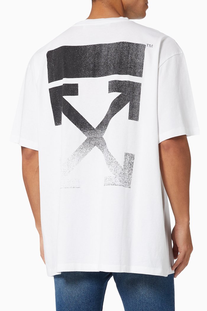 

Degradé Arrows Oversized T-shirt in Cotton Jersey, White