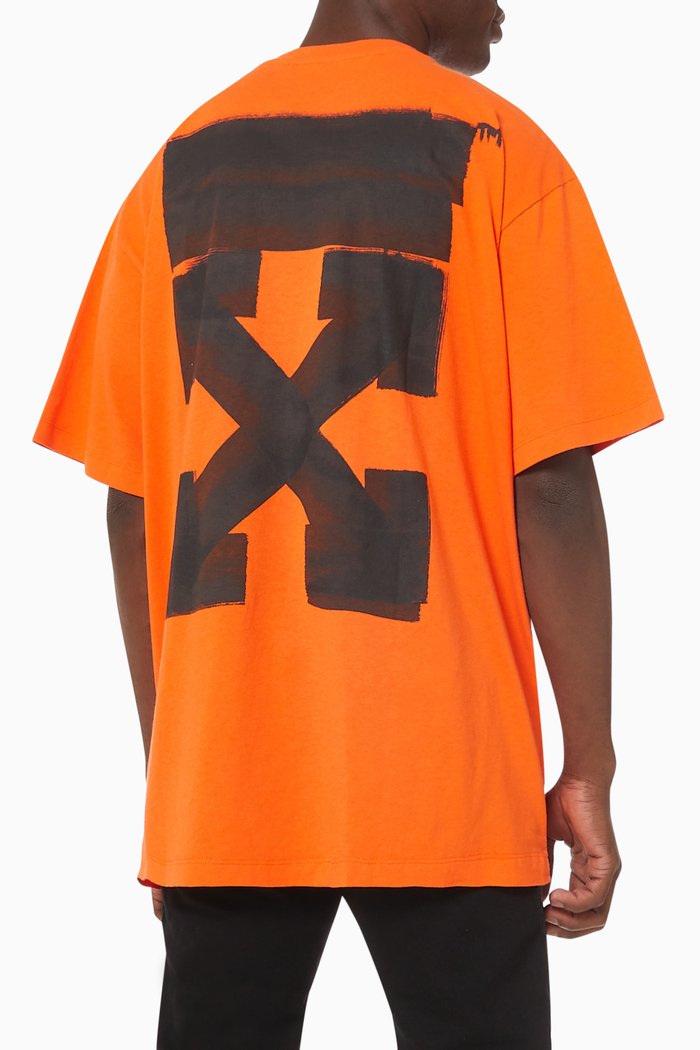 

Jumbo Arrows Oversized T-shirt in Cotton Jersey, Orange