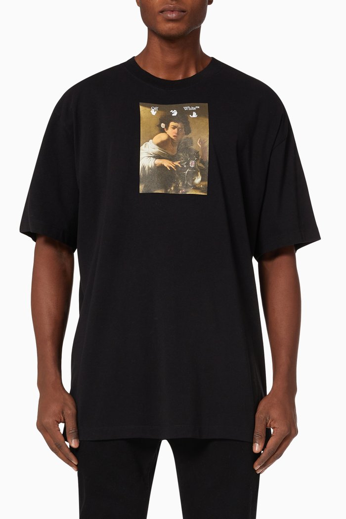

Caravaggio Boy Oversized T-shirt in Cotton Jersey, Black